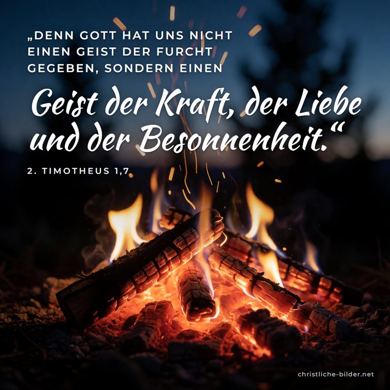Bibelvers 2. Timotheus 1,7: Geist der Kraft, der Liebe und der Besonnenheit – Glut wird neu entfacht